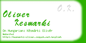 oliver kesmarki business card